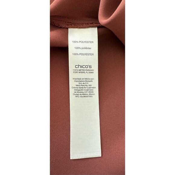 Chico's Women's Brown Pleated Details Button Closure Long Sleeve Shirt Size L - Picture 7 of 7